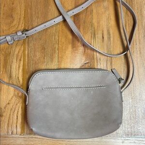Taupe Leather Crossbody Bag